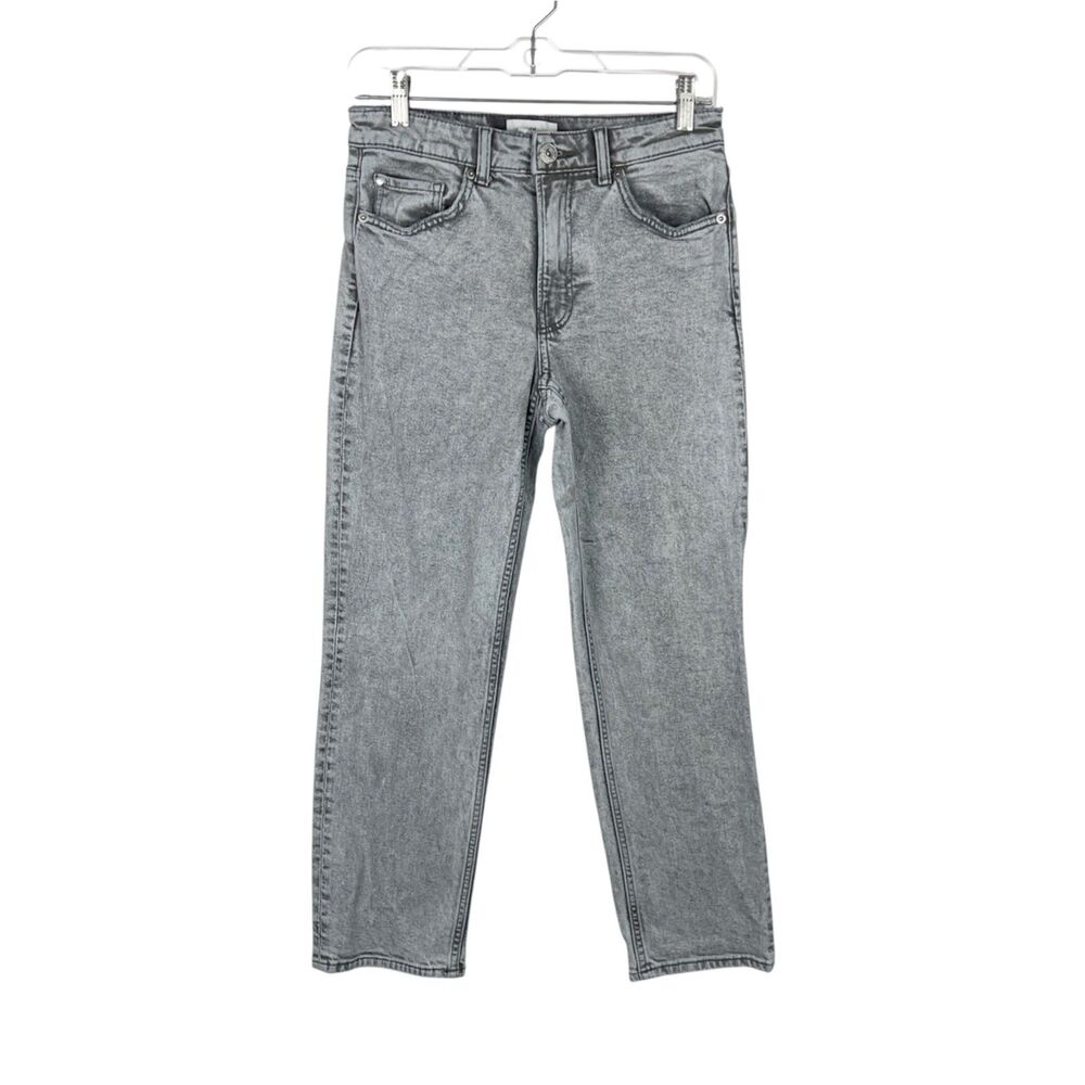 H&M Jeans Women 4 28 x 27 Grey Denim Straight Leg Cotton Casual Bottoms